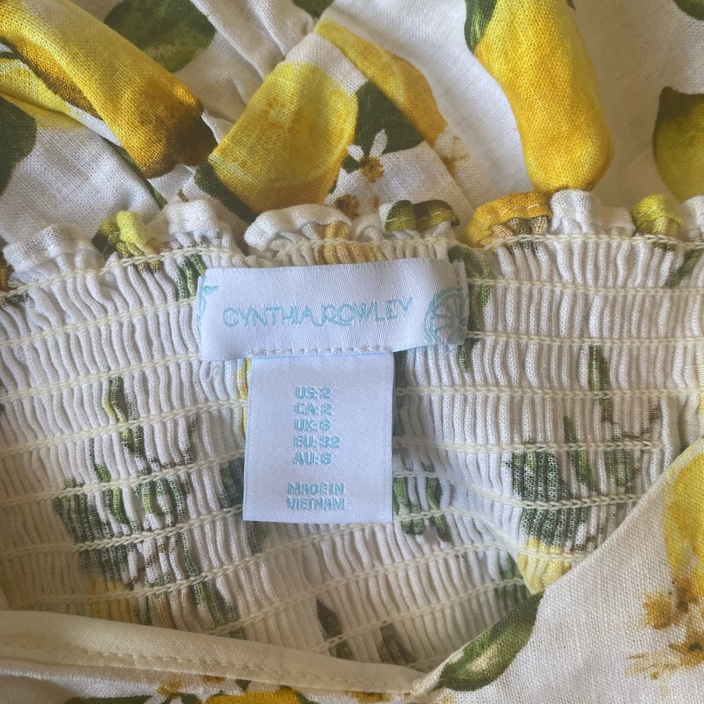 Cynthia Rowley Lemon Patterned White Maxi Dress - Picture 5 of 5